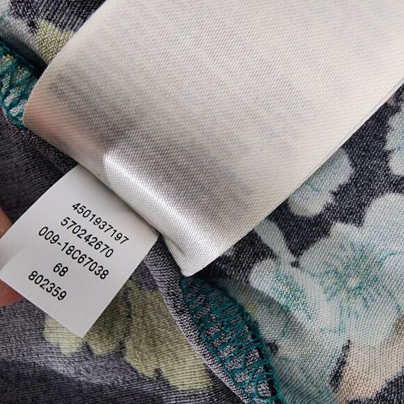 Chico's Top Womens Size 0 Small Floral Woven 3/4 Kimono Sleeve Scoop 570242670 - Picture 9 of 9